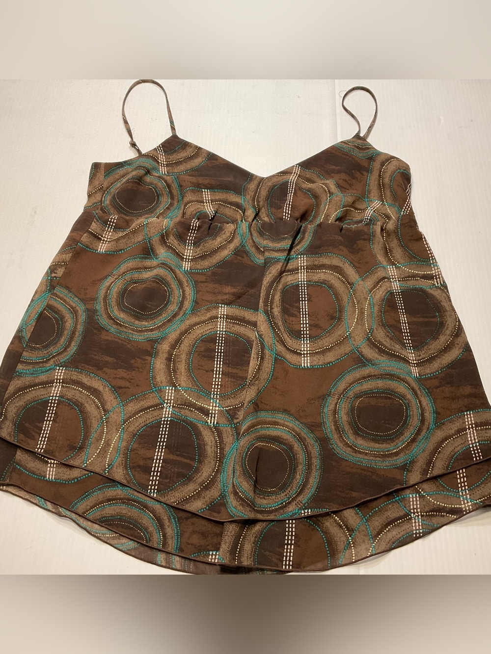 Women’s Babydoll Brown Tank Top Size 6 by H&M Y2K